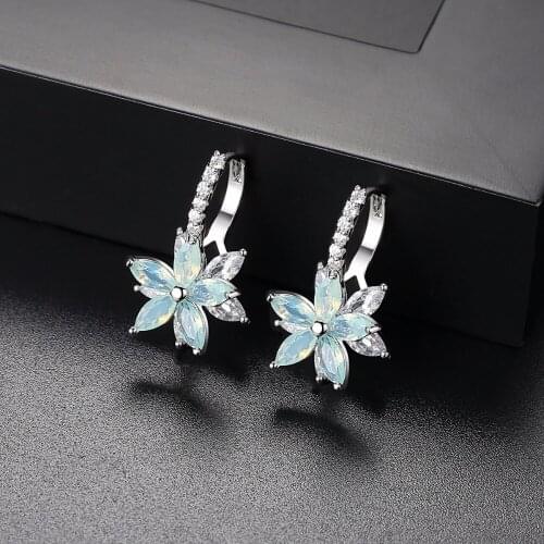 New female dust flower long pearl Stud earrings Acrylic jewelry fashion woman earrings crystal jewelry accessories earrings