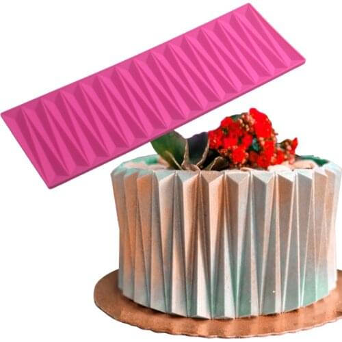 Meibum Fondant Molds Lace Mat Silicone Cake Moulds Diamond Design Dessert Border Decorating Tools Clay Pan Sugarcraft Bakeware