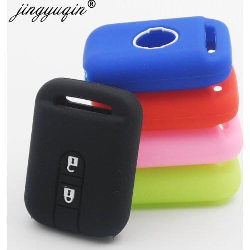 Jingyuqin 2 Button Remote Key Silicone Cover for Nissan Pathfinder Qashqai Micra Navara Almera Note 350Z Pathfinder Key Fob Case