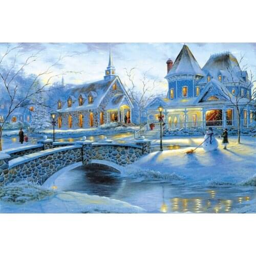 Snow The wooden puzzle 1000 pieces ersion paper jigsaw puzzle white card adult childrens educational toys