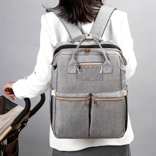 Baby Infant Nappy Changing Bag Portable Folding Crib Diaper Backpack Stroller Straps for Travel Outdoor