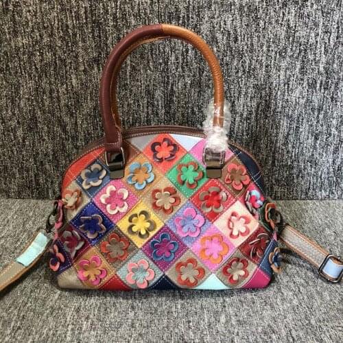 Genuine Leather Handbags Color First Layer Cowhide Womens Single Shoulder Bag Pure Leather Shell Bag Women Bags Designer