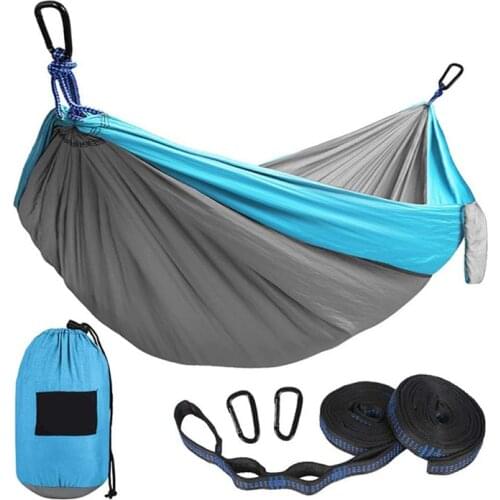 Ultralight Outdoor Camping nylon Hammock Sleep Swing Tree Bed Garden Backyard Furniture Hanging Double Hammock Chair Hangmat