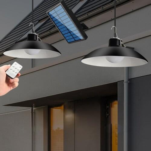 LED Outdoor Wall Lamp Solar Split Chandelier Light Ceiling Light Solar Power IP55 Waterproof Remote Control Lamp