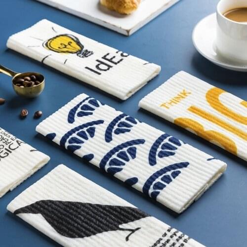 Kitchen Dish Cloth Strong Water Absorption Rags Wiping Scouring Pad Washing Cloth Dishcloths Microfibre Tableware Cleaning Towel