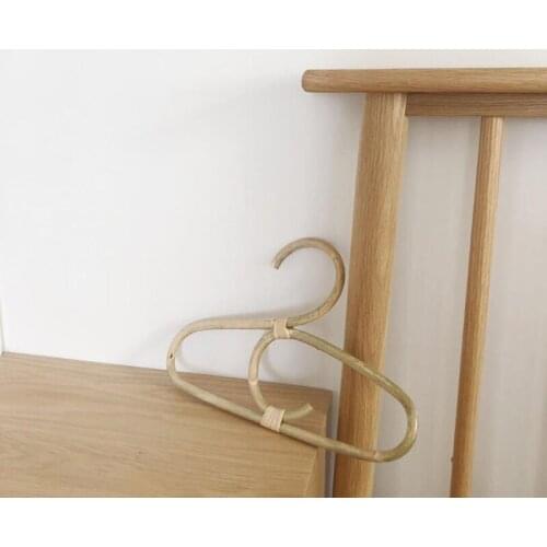 4Pcs Rattan Clothes Hanger Nordic Style Kids Garments Organizer Rack Children Hanger Kids Room Decor Hangers for Clothes
