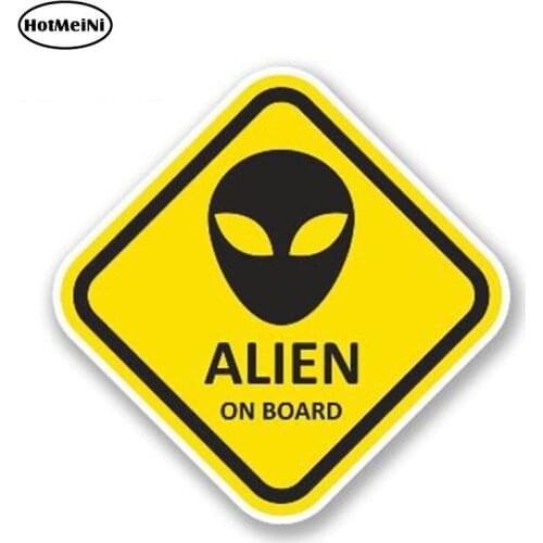 HotMeiNi 13cm x 13cm Alien on Board Vinyl Decal Waterproof Car Sticker Motorcycle Decor Reflective Stickers Bumper Accessories