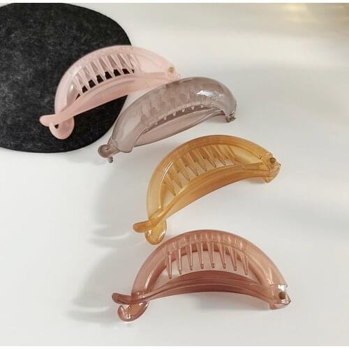 New Cute Transparent Banana Clip Girls Sweet Hair Clips Ponytail Holder Hair Claws Fashion Hair Accessories