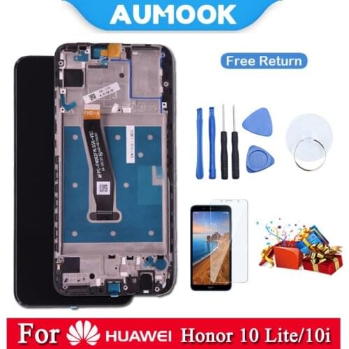 AUMOOK AAA+++ for Huawei Honor 10 Lite LCD Display with Touch Screen with Frame for Honor 10i Repair Part LCD Digitizer Assembly