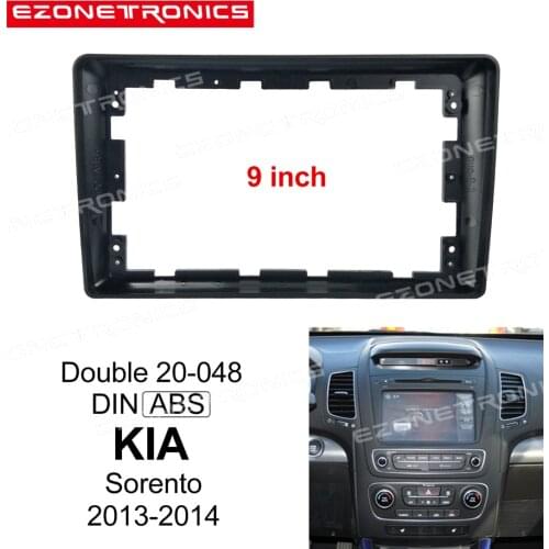 1/2Din Car DVD Frame Audio Fitting Adaptor Dash Trim Kits Facia Panel 9inch For Kia Sorento 2013-2014 Double Din Radio Player