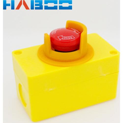 1SET PACKING HBD16-F1R1+Cover +BOX for sale 16mm emergency stop switch +protection cover+BOX 3A 250V
