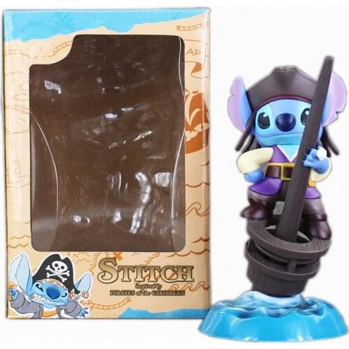 15cm Lilo and Stitch Figures Stitch Cosplay Pirates of the Caribbean Penholder Collectible Model Toys