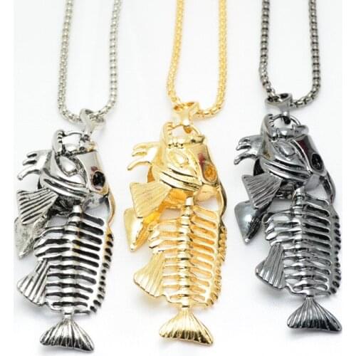 2020 Luxury Long Chain Fish Bone Pendant Necklace for Women Crystal Jewelry T-Shirt Decoration Wing necklace
