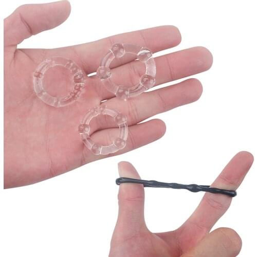 3 pcs/set Cock Ring Penis Sleeve Sex Products Silicone Black/White Sex toys for Men Male Penis Ring Delay Ejaculation Adult Toy