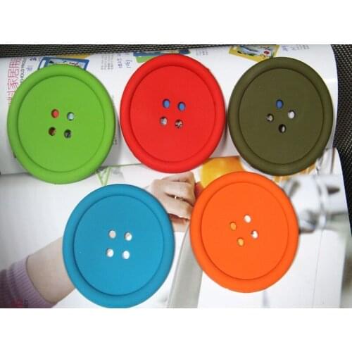 5pcs/lot Buttons cup pad tableware silicone cup pad Coaster Placemats cup mat dining table Coffee heat Resistant LB 275