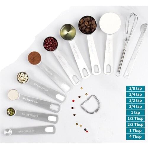 6 sets Stainless Steel Measuring Spoons for Measuring Dry and Liquid Ingredients Bakery Tool Kitchen Supplies Wholesale