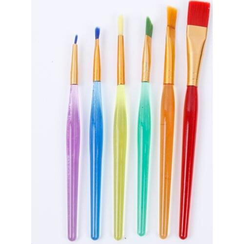 6pcs Colorful Fondant Cake Brush Decorating Painting Tool Artist Brushes Promotion Icing Set Dusting Pastry Cooking Tool