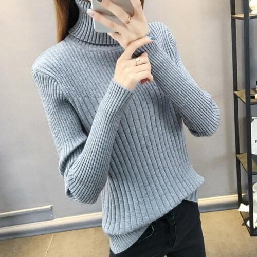 8 Colors Turtleneck Winter Thick Sweater Women Knitted Ribbed Pullover Sweaters Long Sleeve Slim Jumper Soft Warm Pull Thermal