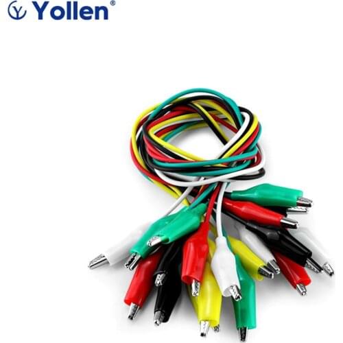 【Promotion Activity】Double-end Test Leads 1set 10pcs Alligator Crocodile Roach Clip Jumper Wire 5 Colors circuit PCB Board Cable