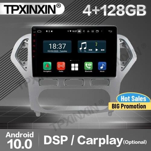 128G Carplay Car Radio 2 Din Stereo Receiver Android 10 For Ford Mondeo 2007 2008 2009 2010 GPS Player Audio Recorder Head Unit