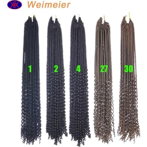 Free Shipping Faux Dread Locs 20" 100G 24Roots Crochet BraidsTop Quality Faux Goddess Locs Synthetic Braiding Hair Extensions