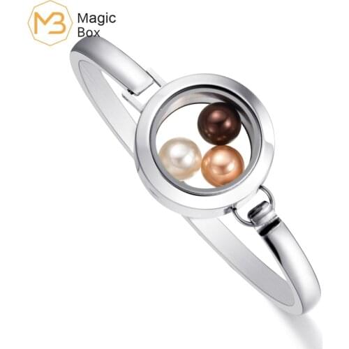 11mm thick magnetic glass bracelet stainless steel pearl bracelet waterproof rubber ring bracelet bracelet Korean fashion