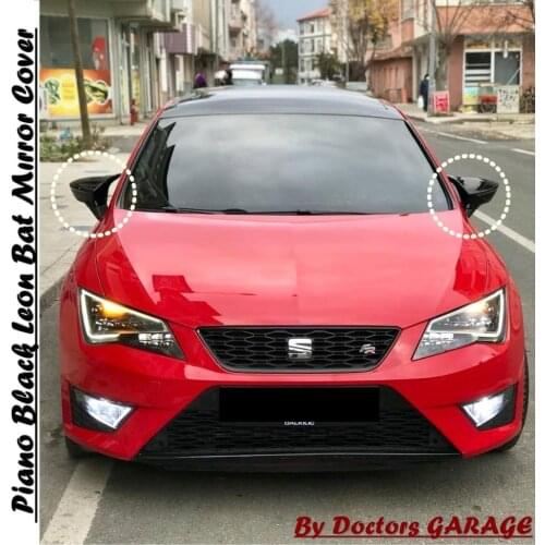 For Seat Leon MK3/3.5 Bat Mirror Cover 2012 2013 2014 2015 2016 2017 2018 2019 2020 Glossy Black Wing Car Styling Auto Accessory