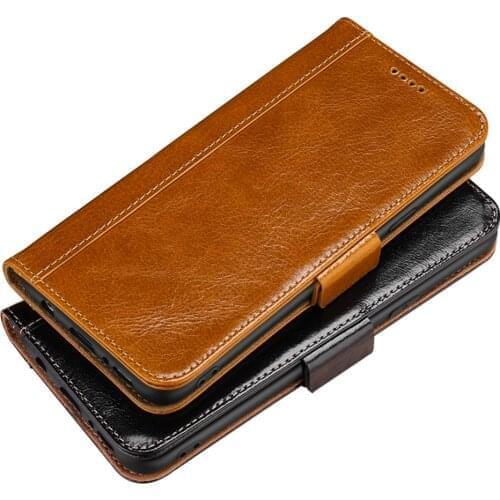 For Samsung Galaxy Note 8 9 10 Plus Note8 Note9 Flip Genuine Leather Cover Wallet Card Holder Retro Business Magnetic Phone Case