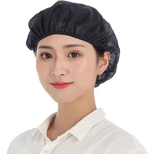 Black Elastic Mesh Caps Restaurant Hotel Bakery Waiter Chef Work Wear Hats Breathable Workshop Cap Men Women Dust Cap