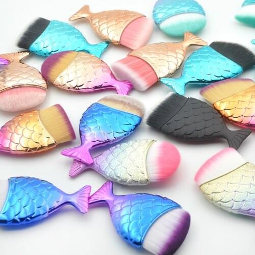 Nail Cleaning Brush Tools Nail File Art for Manicure Pedicure Acrylic Makeup Brushes Face Care Mermaid Remove Dust Powder Brush