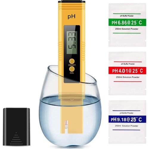 High Accuracy 0-14 PH 0.01 LCD Digital PH Meter WaterTester for Water Food Aquarium Pool Hydroponics Pocket Size PH Tester