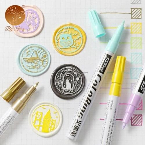 Colorful Pen for Wax Seal Stamp Wax Stamp Gold Color Pen Mark Pen Decoration Non-toxic Permanent Marker Pen DIY Art Marker