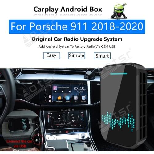 For Porsche 911 2018 - 2020 Car Multimedia Player Radio Upgrade Carplay Android Apple Wireless CP Box Activator Navi Mirror Link