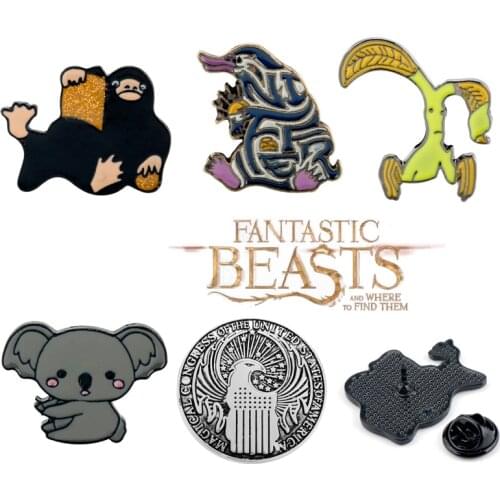 Fantastic beasts and where to find them Niffler Pickett the Bowtruck Brooch Creative Accessories Enamel Brooches for Women Men