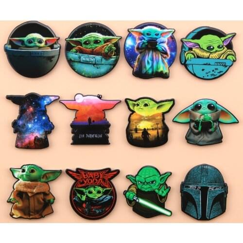 New Anime Figure Baby Yoda Brooch Cartoon Metal Creative Pin Brooch Yoda Master Grugo Clothes Decoration Toy Pendant Gift