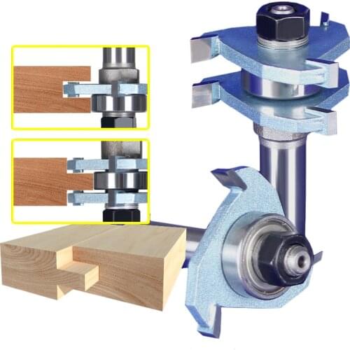 2pcs 3T T-handle Rail And Stile Router Bit Wood Working Cutter High Quality 1/4 SHK - HUHAO