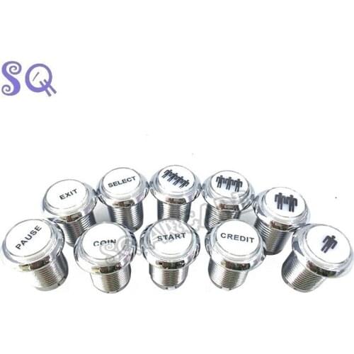 Free shipping / Arcade Button / illuminated arcade start buttons with LED light, holder and microswitch / 5 colors available