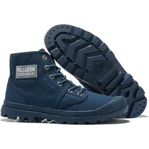 PALLADIUM Men 2020 new Medium Soldiers Sneakers Boots Leather Ankle Boots Spring Autumn Square Toe Lace Shoes Female Footwear