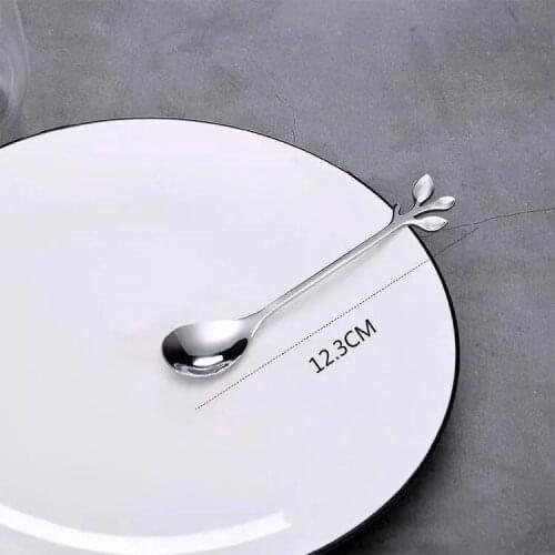 Creative Stainless Steel Spoon Branch Leaves Spoon Fork Coffee Spoon Christmas Gifts Kitchen Accessories Tableware Decoration