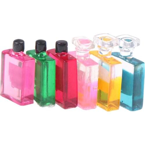 6pcs 1/12 Scale Dolls House Perfume Miniature Furniture Model Mini Dollhouse Furniture Doll Bedroom Bath Toy Accessories