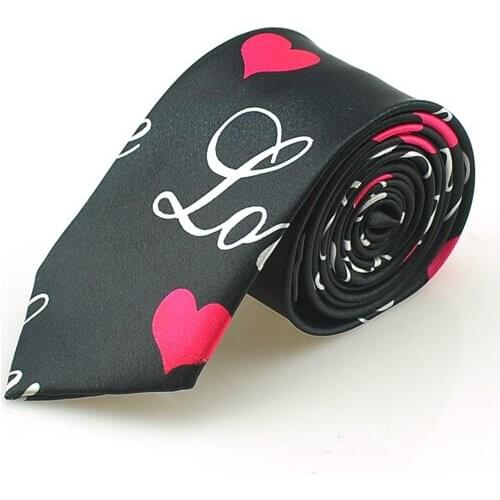 Mens Ties Necktie Formal Dress Gift Wedding Shirts Cravat Ties For Men "I Love You with Heart" Dropship Brand Design 5CM Width