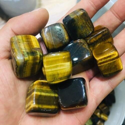 Natural tiger eye stone polished rolling stone crystal