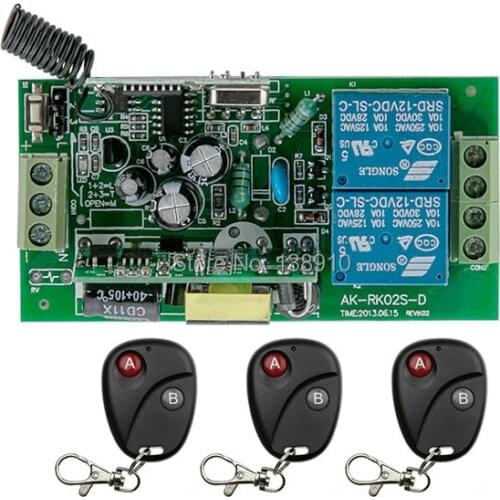 NEW 2CH 220V 10A Load RF Wireless Remote Control Switch /receiver/ Remote Control