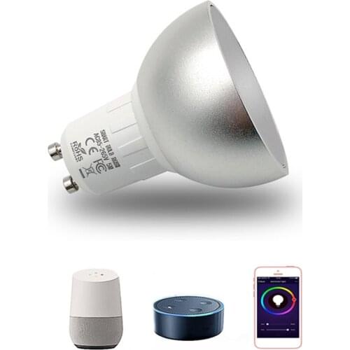 New GU10 5W WiFi Smart APP RGBW LED Downlight Bulb Remote Control Work with Alexa echo Google Home IFTTT Assistance AC85-265V