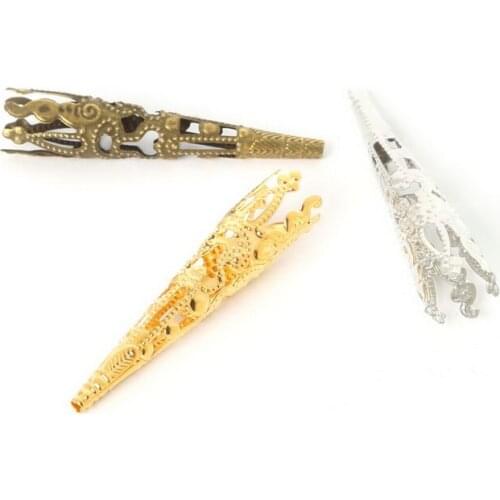 Wholesale 40*8mm & 14*17mm Antique Bronze/Silver/Gold Long Cones Iron Bead Caps Findings Accessories 50 pieces