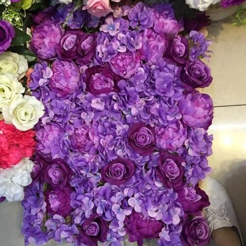 Excellent 40cm*60cm Artificial Purple Hydrangea rose flower wall wedding decoration party flowerr decor