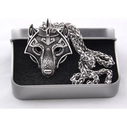 Yage 5Colors 1pcs Norse Vikings Pendant Necklace Norse Wolf Head Necklace Original Animal Jewelry Wolf Head hange