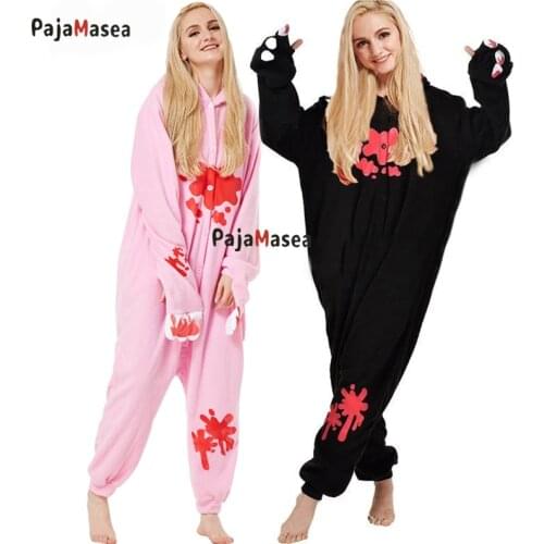 Gloomy Bear Kigurumi Men Pyjamas Black Pink Onesies Fleece Adult Cartoon Onsie Women Animal Pajamas Cosplay Costume Homewear