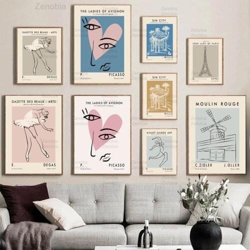Nordic Matisse Posters and Prints Abstract Wall Art Line Beauty Boho Decorative Painting Canvas Pictures for Living Room Decor