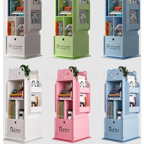 Simple Childrens Revolving Bookcase Bookshelf Contracted Landing Shelf Home Sitting Room Pupils Receive Aircraft Picture